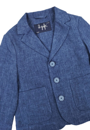 ViaMonte Shop | Il Gufo giacca blu elettrico bambino in lino
