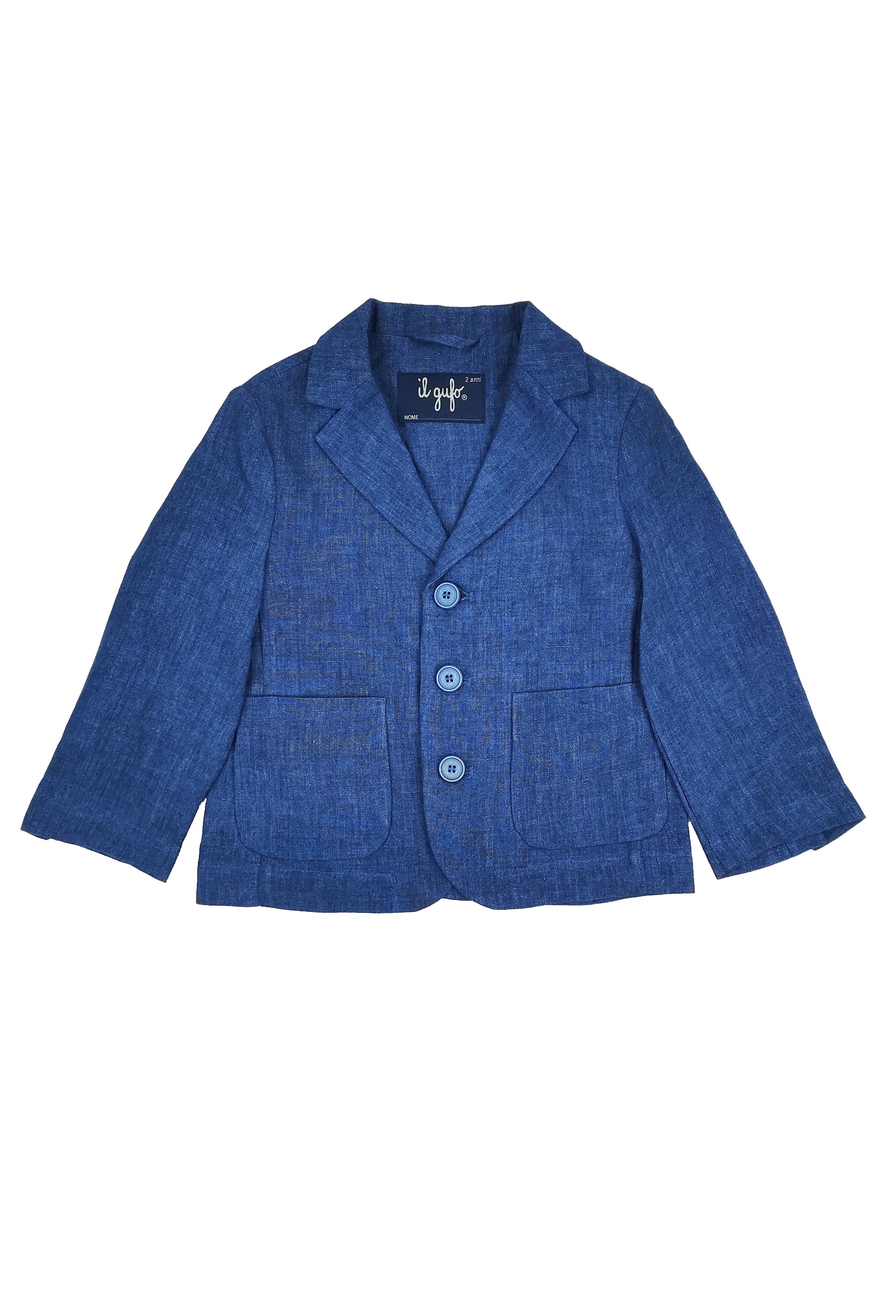 ViaMonte Shop | Il Gufo giacca blu elettrico bambino in lino
