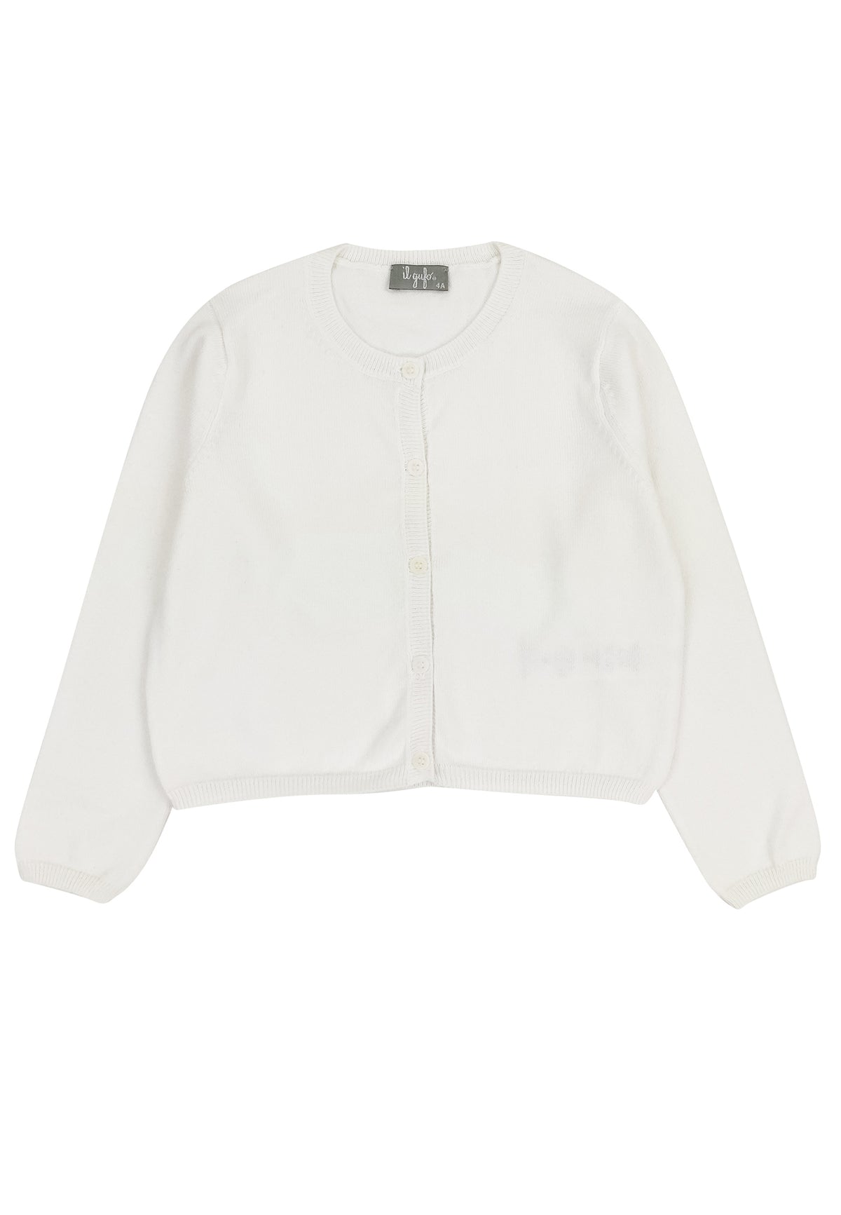 ViaMonte Shop | Il Gufo maglia cardigan bianca bambina in cotone organico