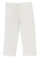 ViaMonte Shop | Il Gufo pantalone chino bianco in gabardina bambino di cotone
