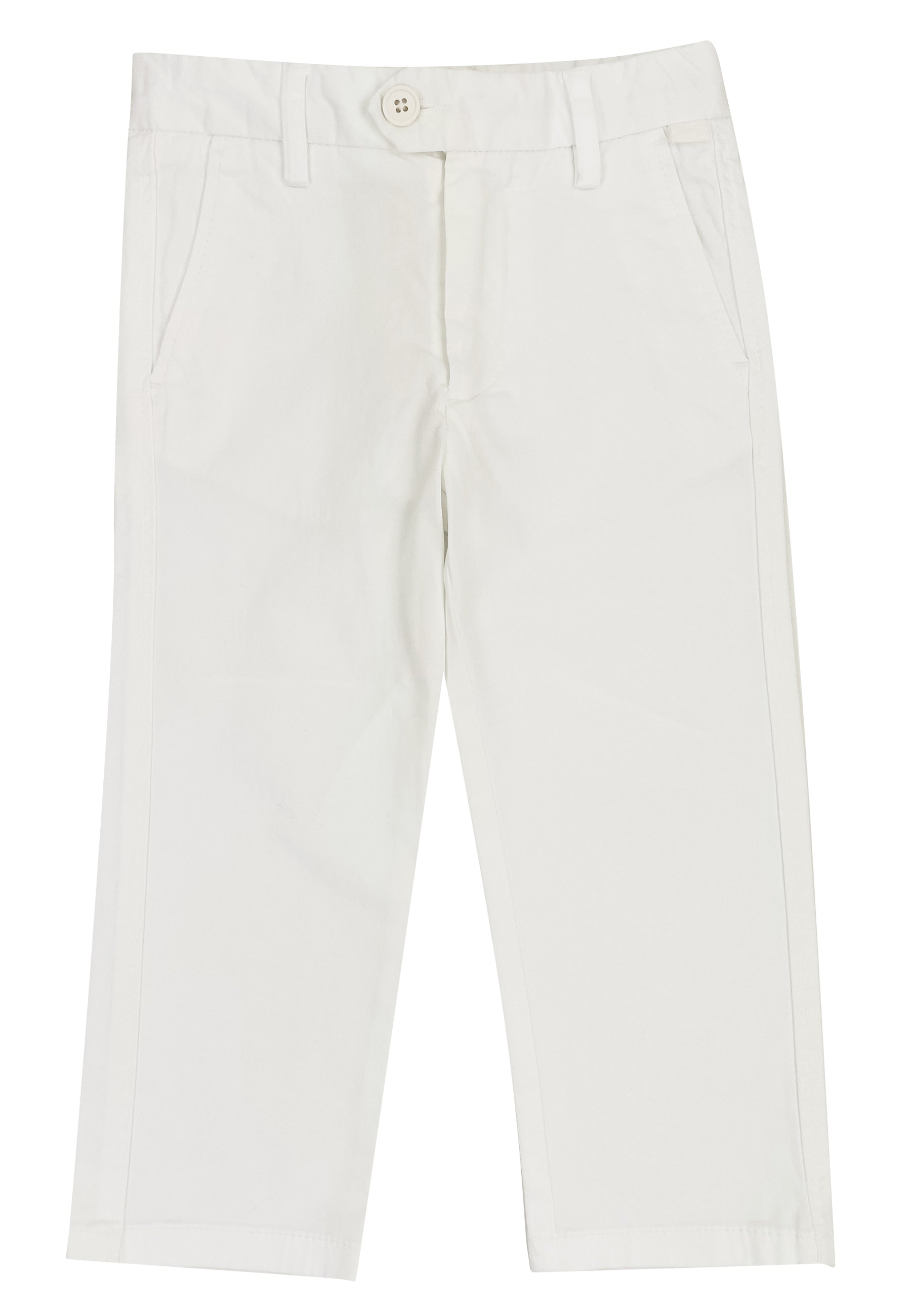ViaMonte Shop | Il Gufo pantalone chino bianco in gabardina bambino di cotone