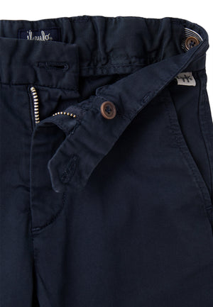ViaMonte Shop | Il Gufo pantalone chino blu bambino in gabardina di cotone