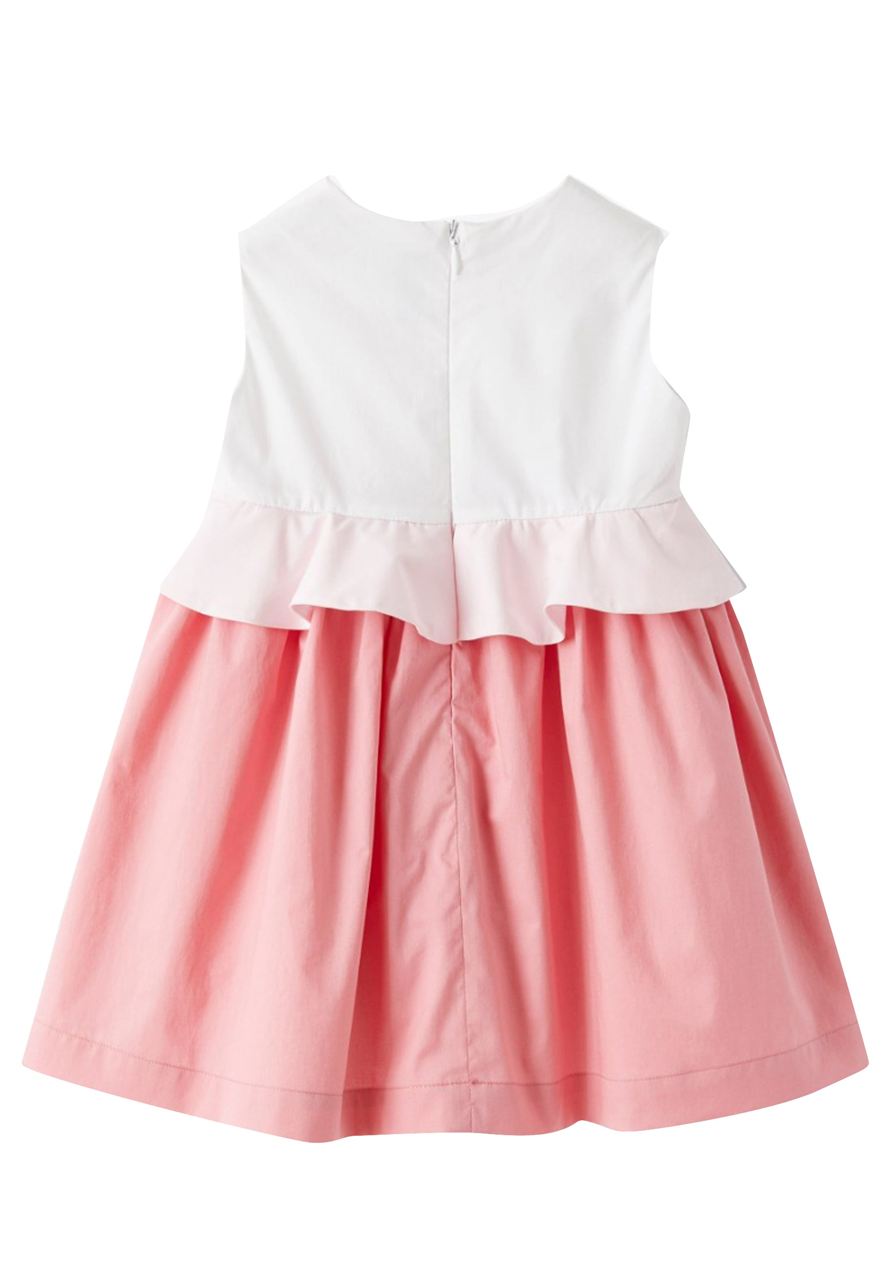 ViaMonte Shop | Il Gufo vestito smanicato color block neonata in raso di cotone