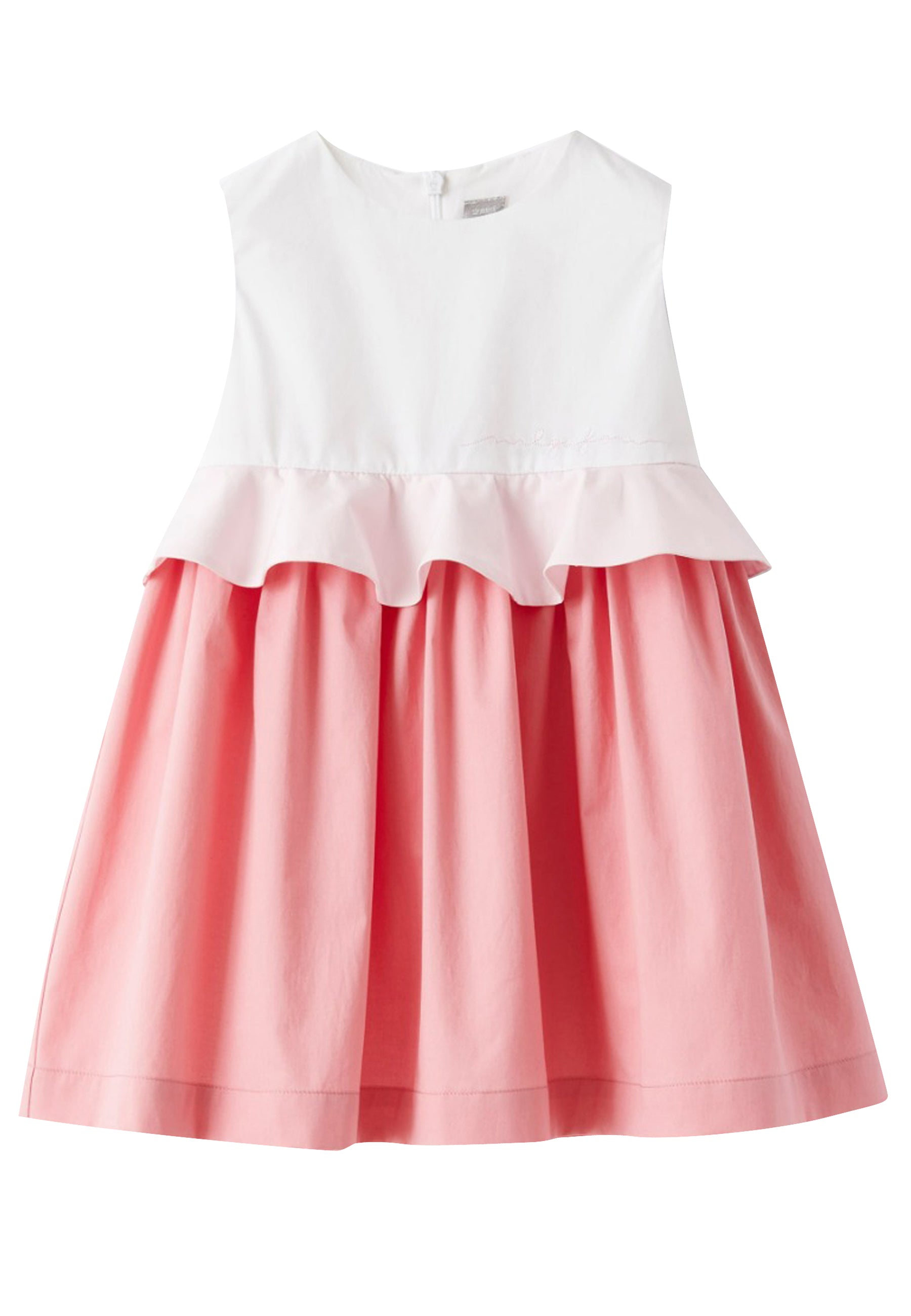 ViaMonte Shop | Il Gufo vestito smanicato color block neonata in raso di cotone