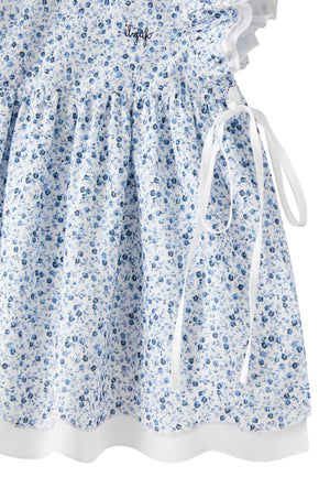 ViaMonte Shop | Il Gufo vestito stampa fiori neonata in voile di cotone