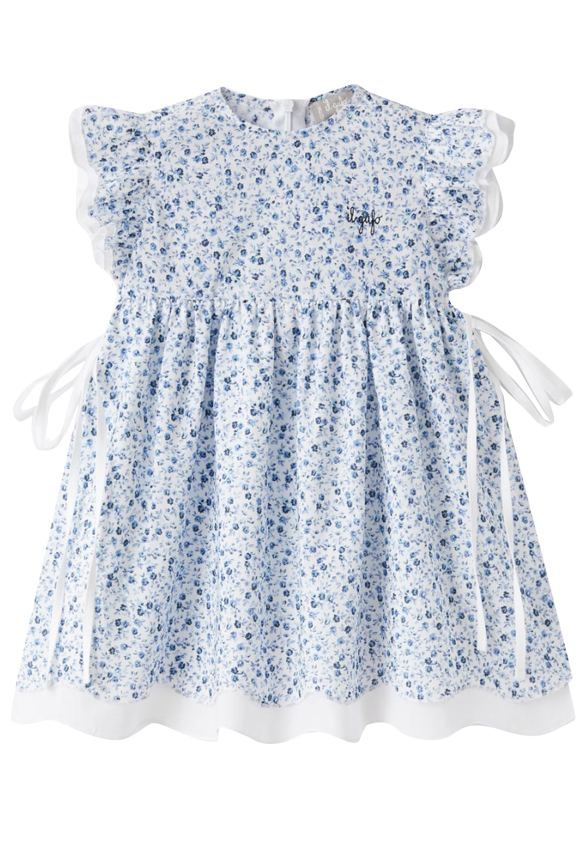 ViaMonte Shop | Il Gufo vestito stampa fiori neonata in voile di cotone