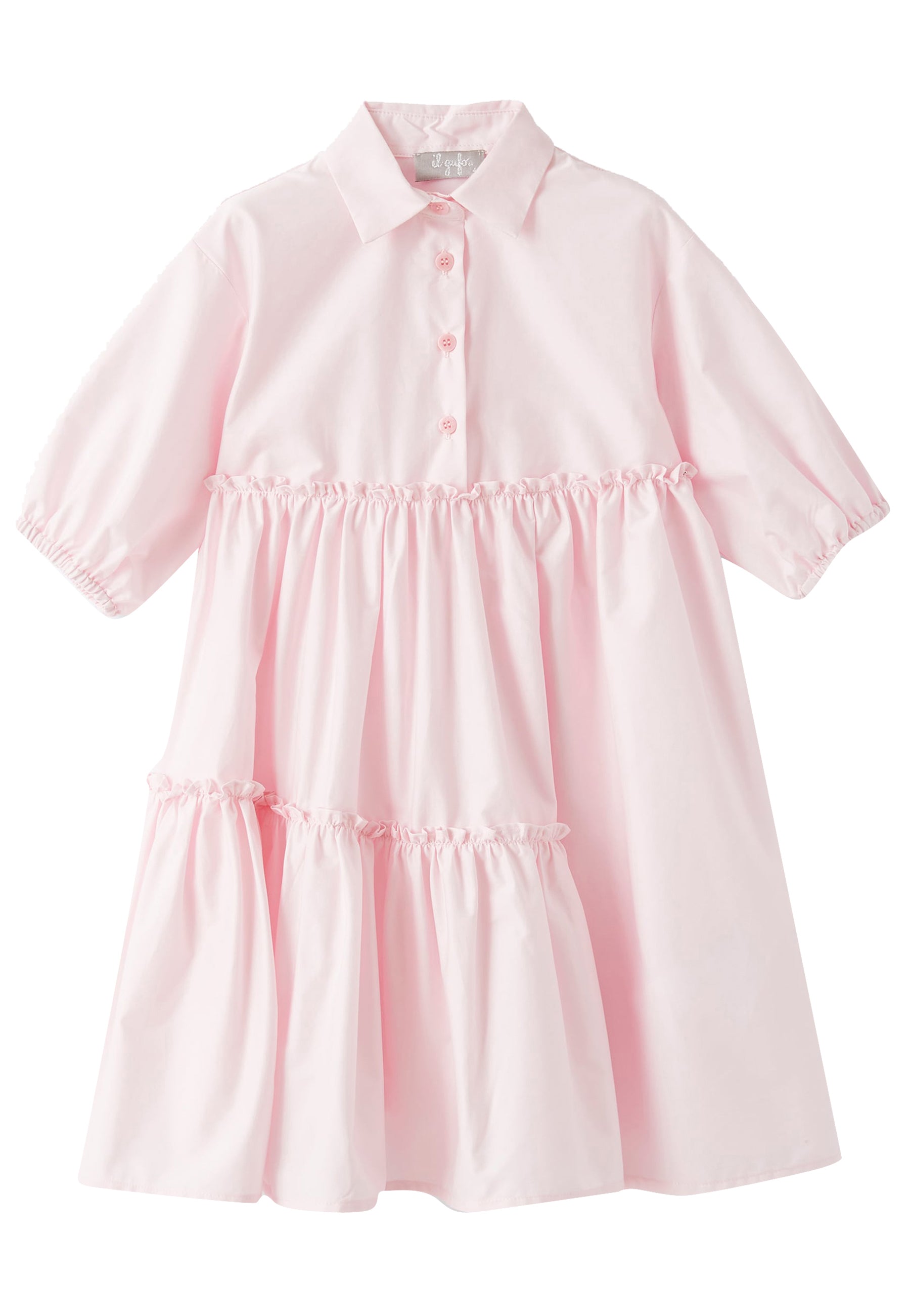 ViaMonte Shop | Il Gufo abito rosa bambina in raso di cotone