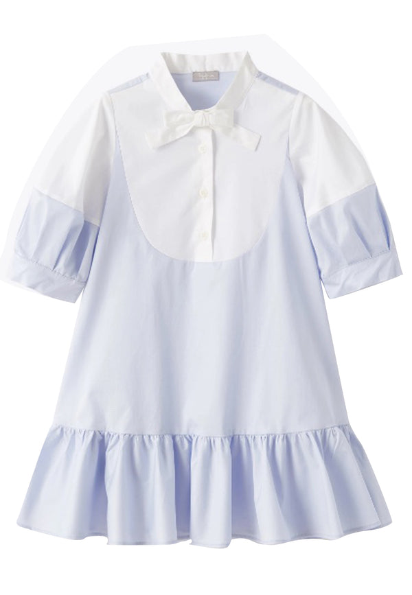 ViaMonte Shop | Il Gufo vestito azzurro bambina in cotone