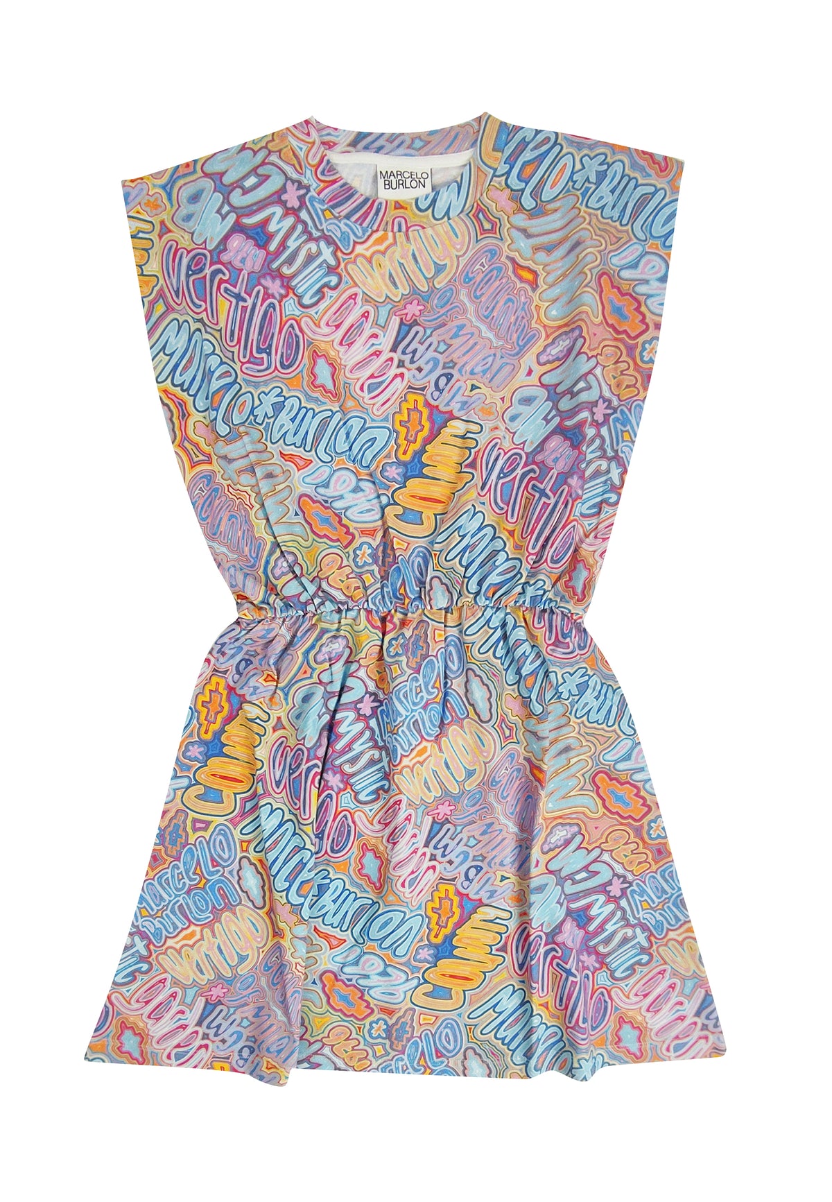 ViaMonte Shop | Marcelo Burlon vestito multicolor bambina in cotone organico