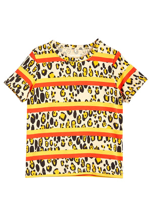 ViaMonte Shop | Mini Rodini t-shirt leopard neonata in cotone biologico