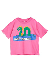 ViaMonte Shop | Mini Rodini t-shirt rosa bambina in cotone biologico