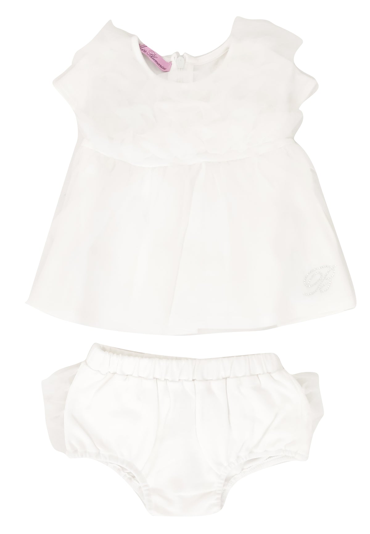 ViaMonte Shop | Miss Blumarine completo bianco neonata in jersey