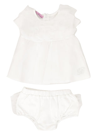 ViaMonte Shop | Miss Blumarine completo bianco neonata in jersey