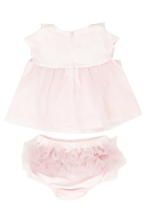 ViaMonte Shop | Miss Blumarine completo rosa neonata in jersey di cotone