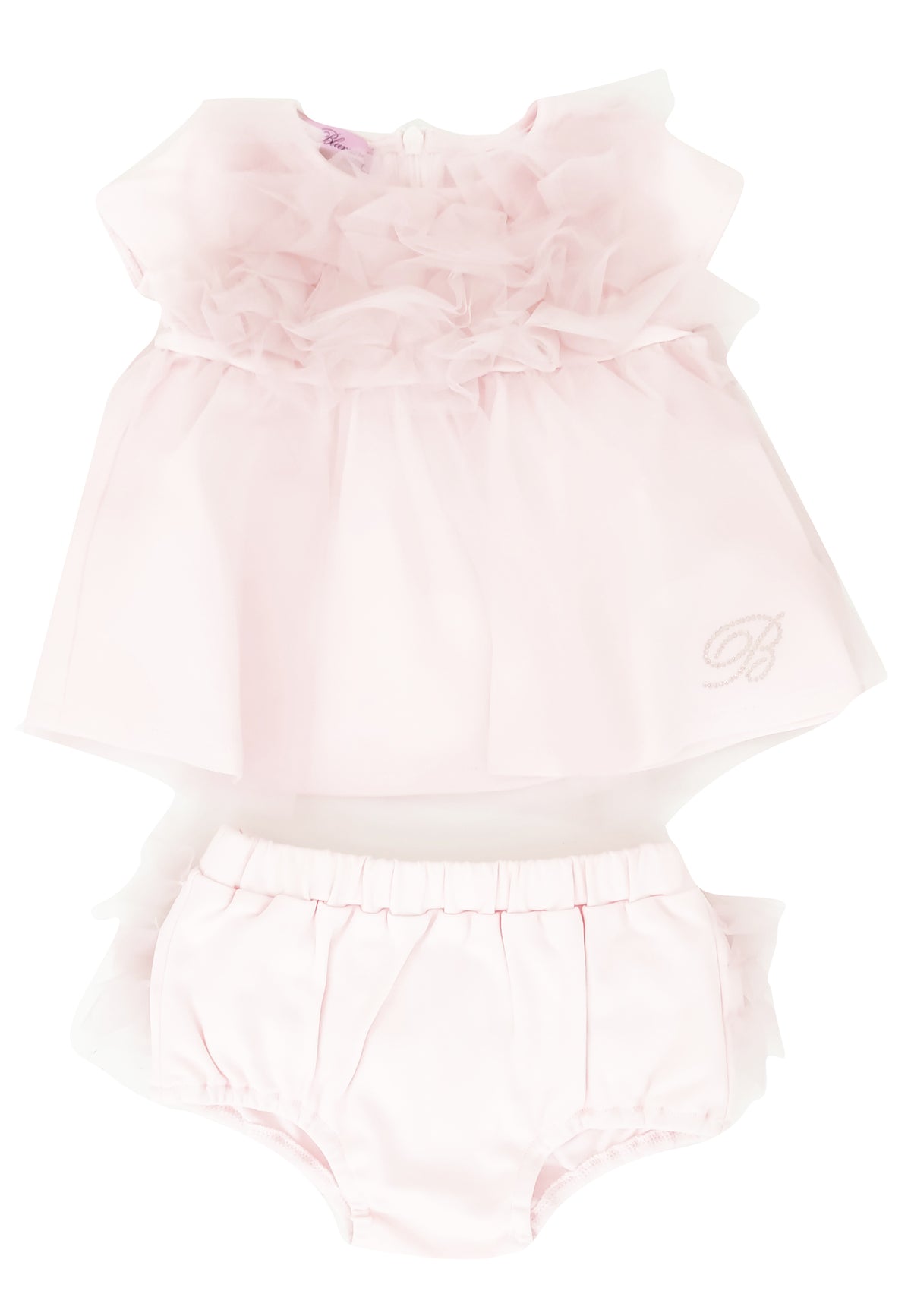 ViaMonte Shop | Miss Blumarine completo rosa neonata in jersey di cotone