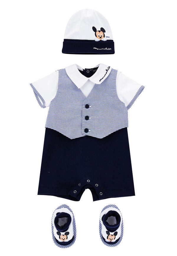 ViaMonte Shop | Monnalisa completo blu neonato in cotone