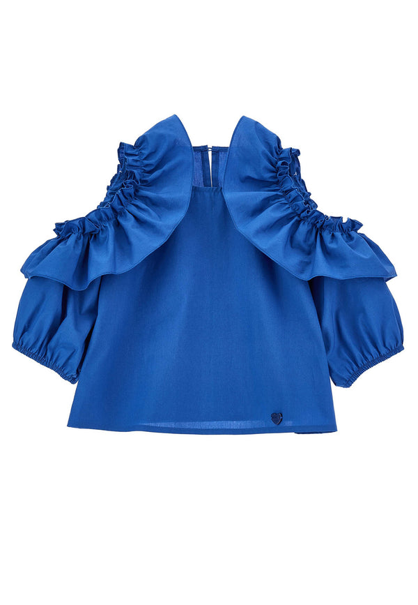 ViaMonte Shop | Monnalisa top blu bambina in cotone