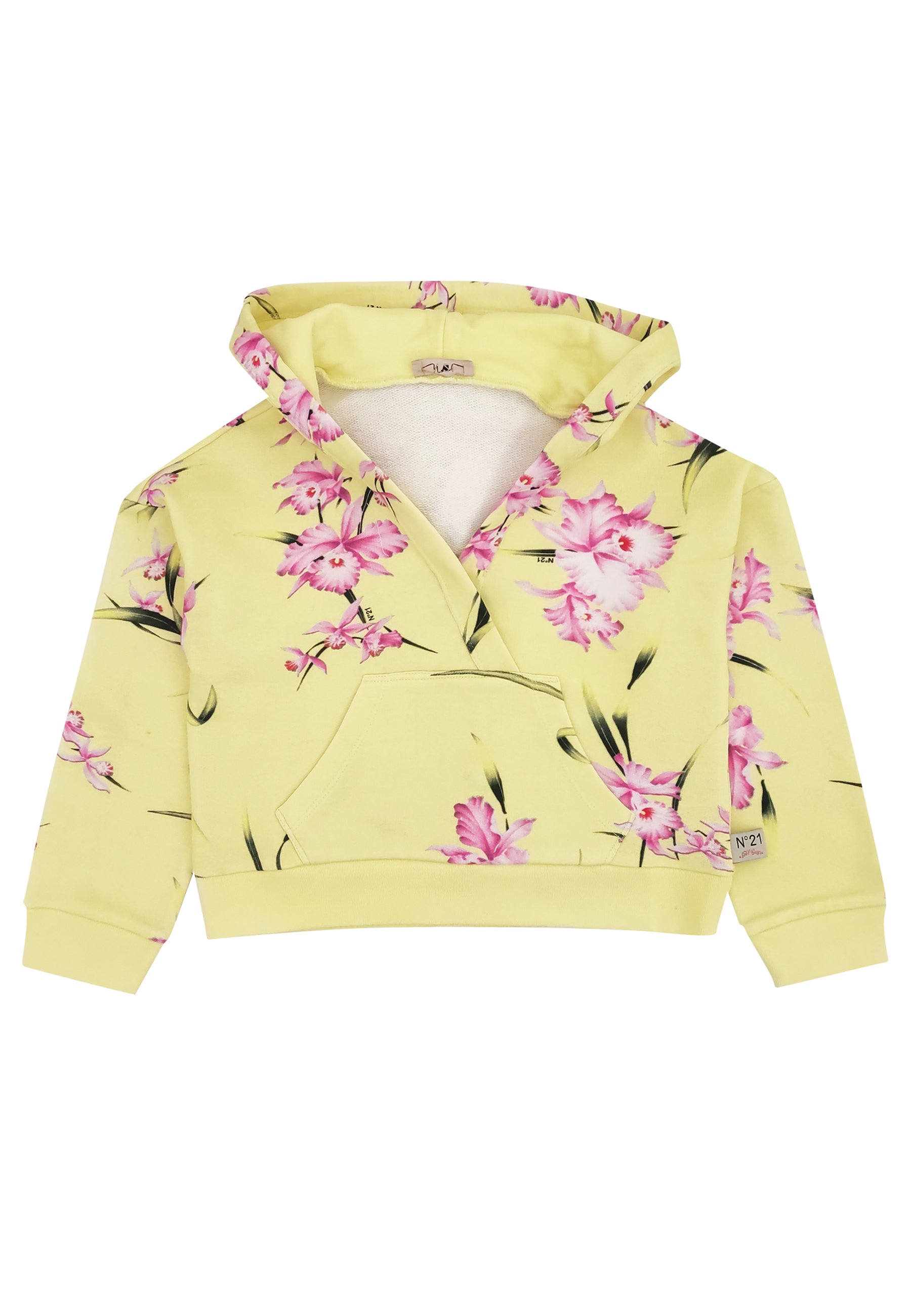 ViaMonte Shop | N°21 felpa con cappuccio gialla bambina in cotone