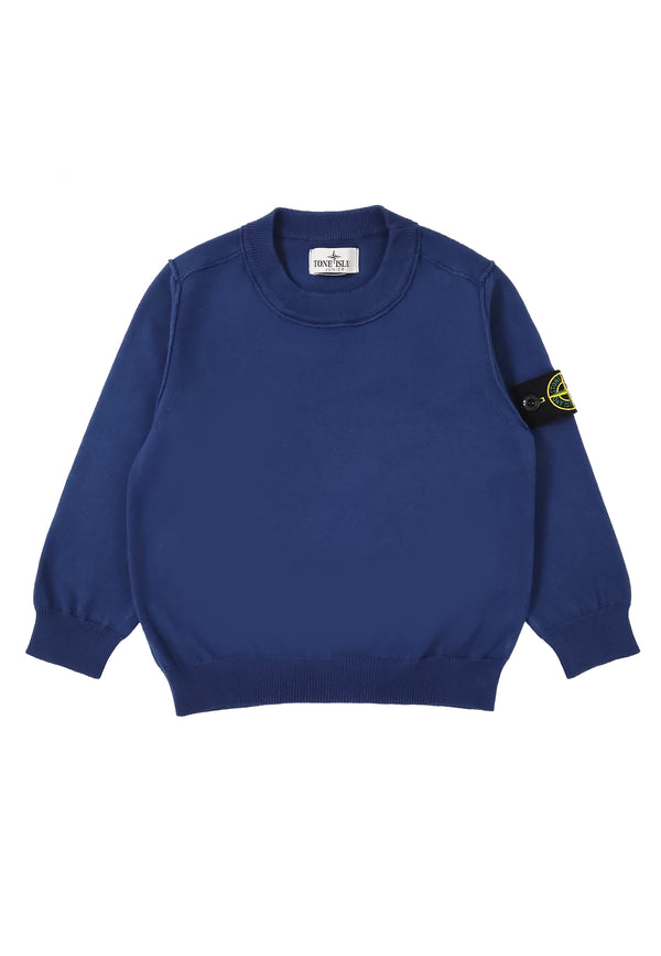 ViaMonte Shop | Stone Island maglia girocollo blu royal bambino in cotone