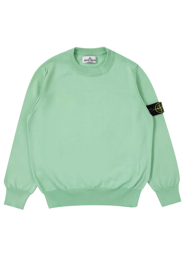 ViaMonte Shop | Stone Island maglia girocollo verde chiaro bambino in cotone