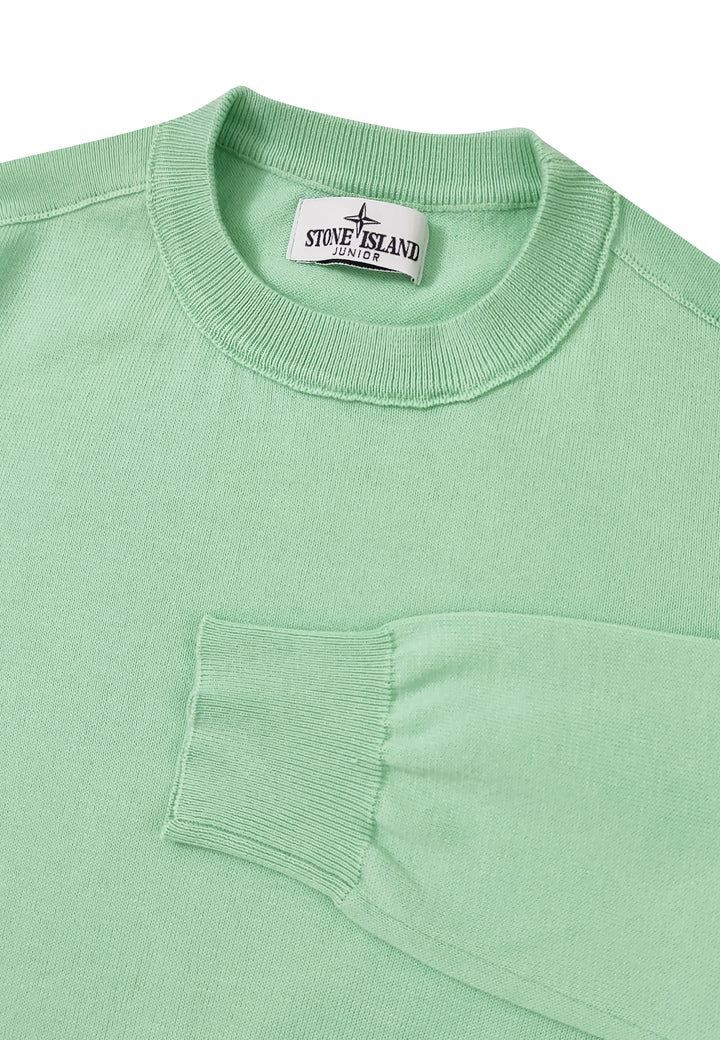 ViaMonte Shop | Stone Island maglia girocollo verde chiaro bambino in cotone