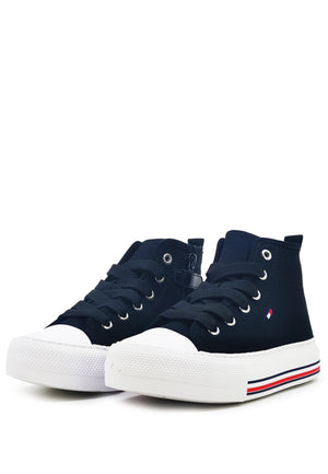 ViaMonte Shop | Tommy Hilfiger sneaker allacciata alta ragazzo nero