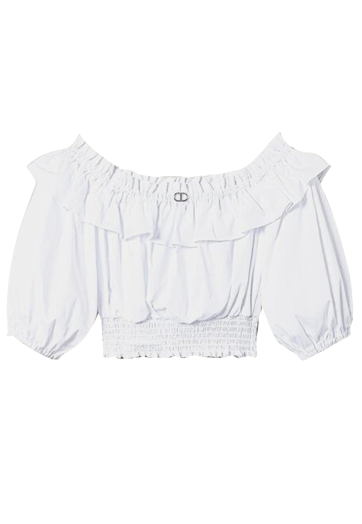 ViaMonte Shop | Twinset blusa bianca ragazza in cotone