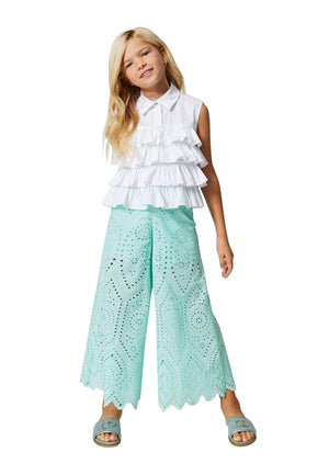 ViaMonte Shop | Twinset top bianco ragazza in cotone