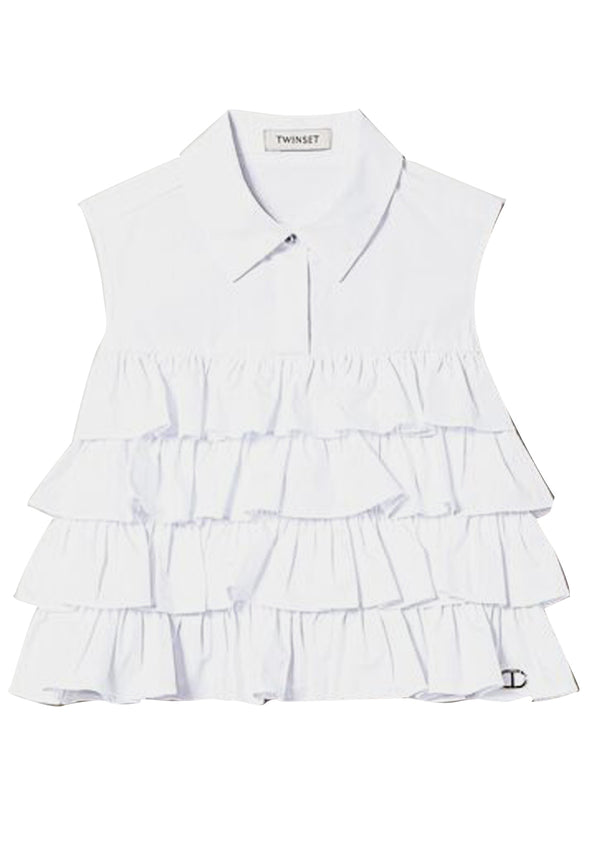 ViaMonte Shop | Twinset top bianco ragazza in cotone