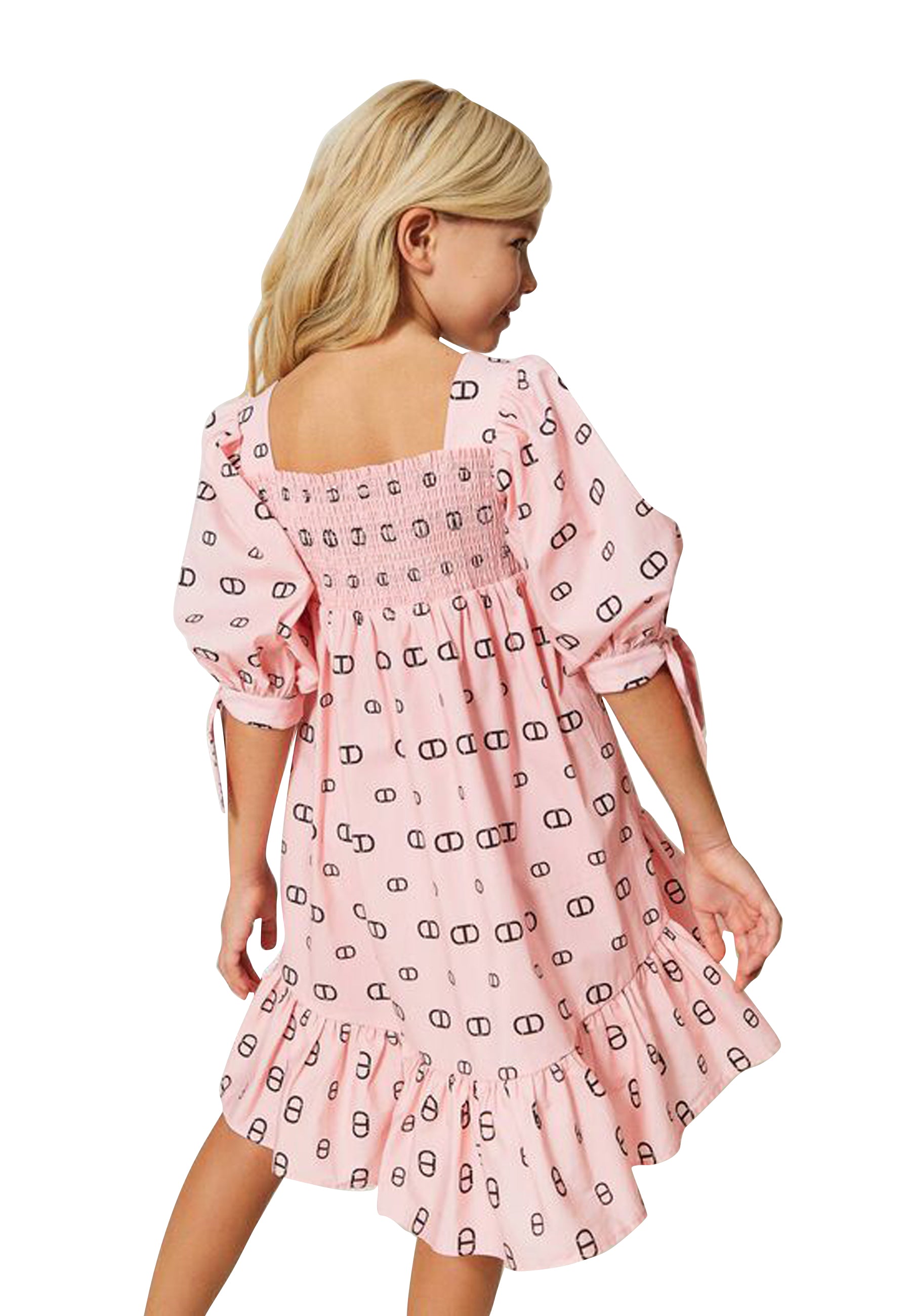 ViaMonte Shop | Twinset vestito rosa bambina in cotone