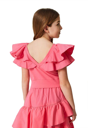 ViaMonte Shop | Twinset blusa ragazza fucsia in jersey di cotone