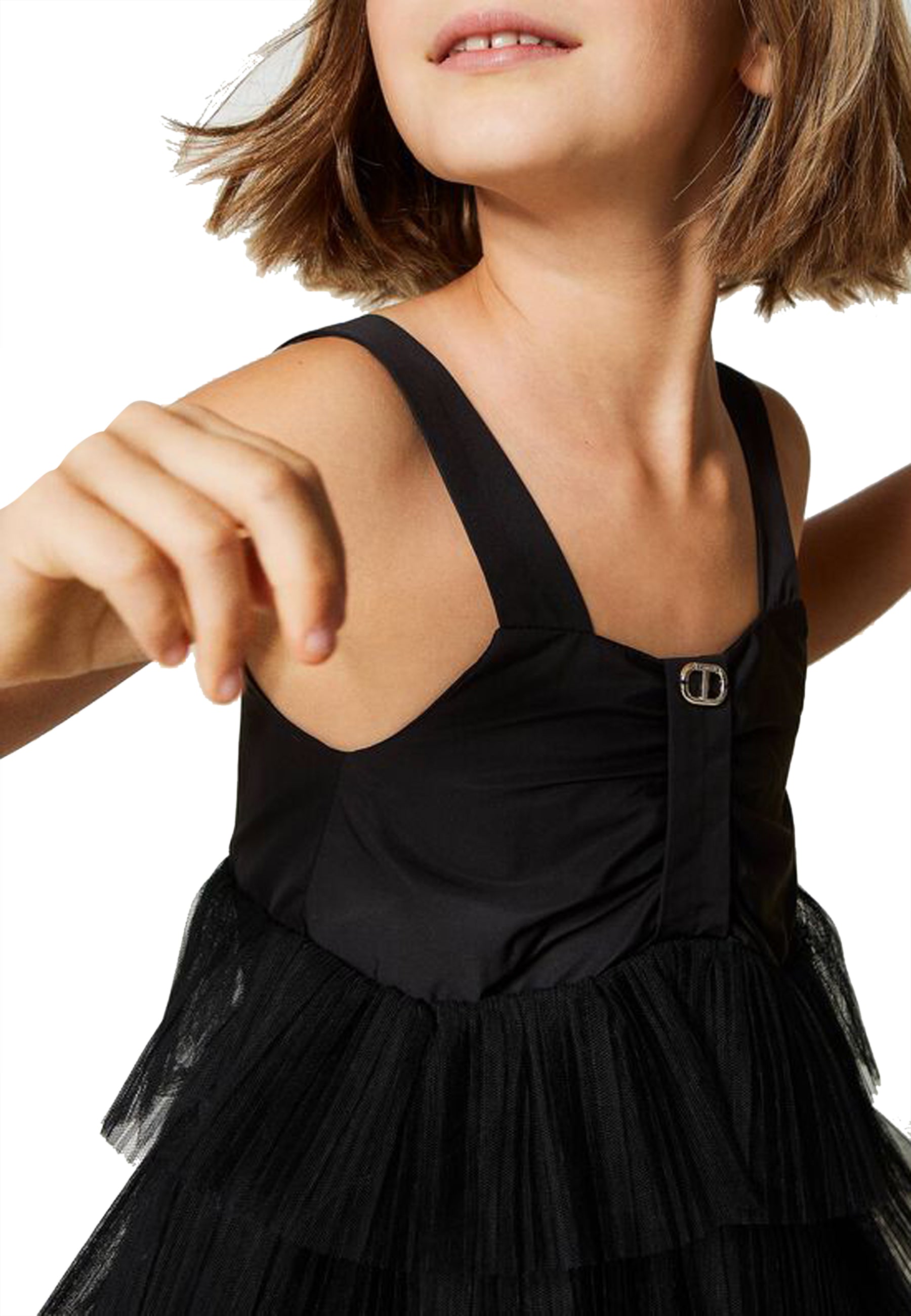 ViaMonte Shop | Twinset vestito nero bambina in cotone