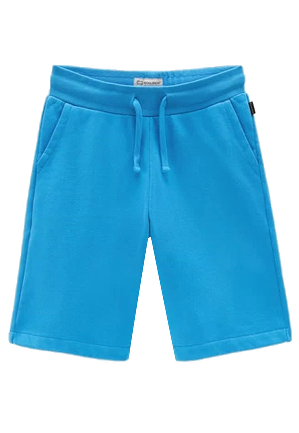 ViaMonte Shop | Woolrich shorts ragazzo azzurro in felpa di cotone