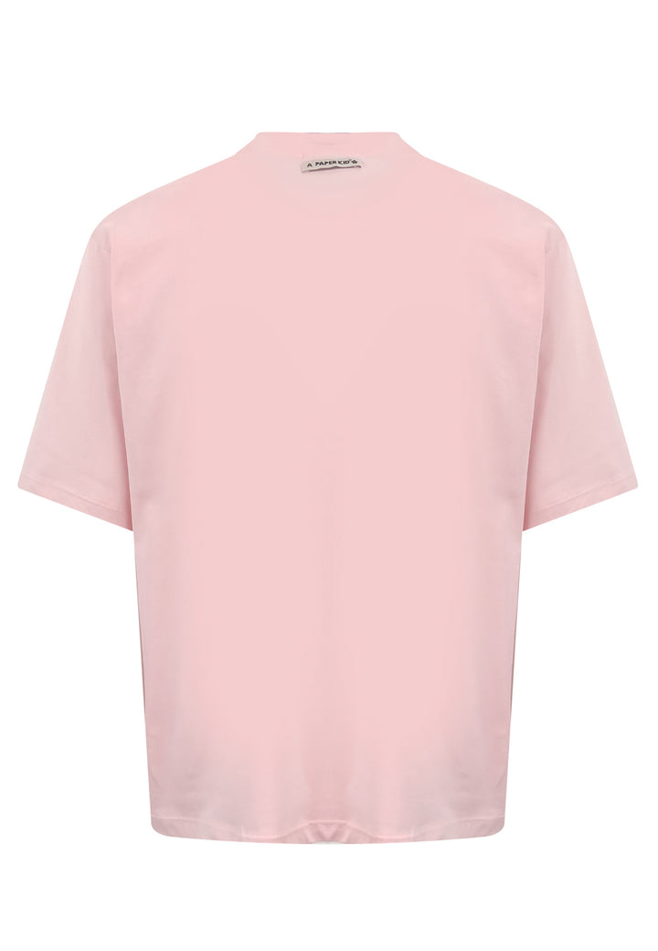 ViaMonte Shop | A Paper Kid t-shirt rosa unisex in cotone