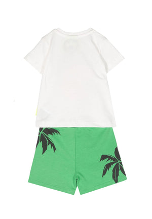 ViaMonte Shop | Barrow completo bianco/verde neonato in cotone