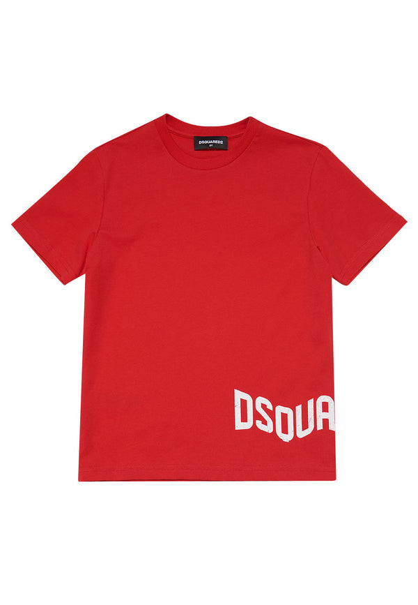 ViaMonte Shop | Dsquared2 t-shirt rossa bambino in cotone