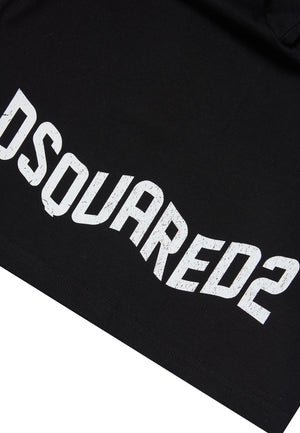 ViaMonte Shop | Dsquared2 t-shirt nera bambino in cotone