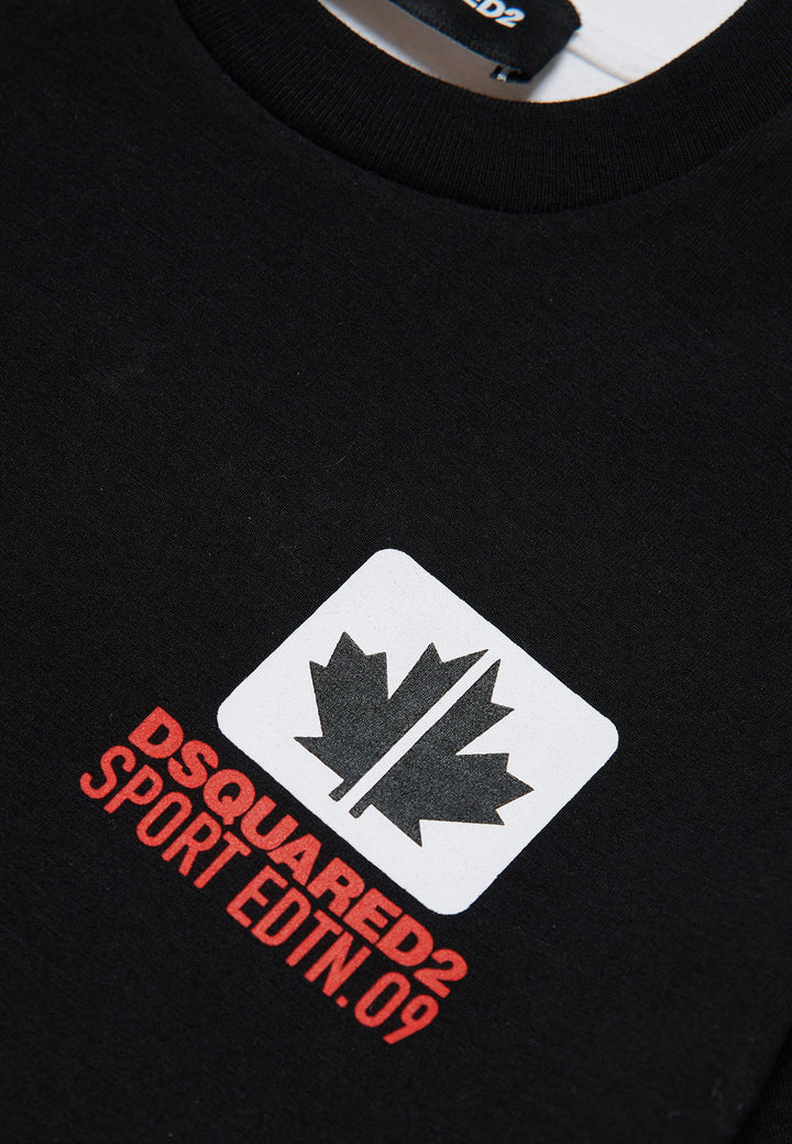 ViaMonte Shop | Dsquared2 t-shirt nero/bianco bambino in cotone