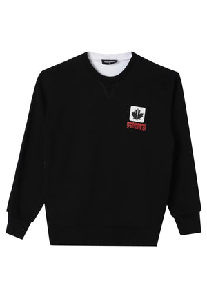 ViaMonte Shop | Dsquared2 felpa nera/bianca bambino in cotone
