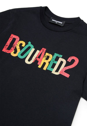 ViaMonte Shop | Dsquared2 t-shirt nera bambino in cotone