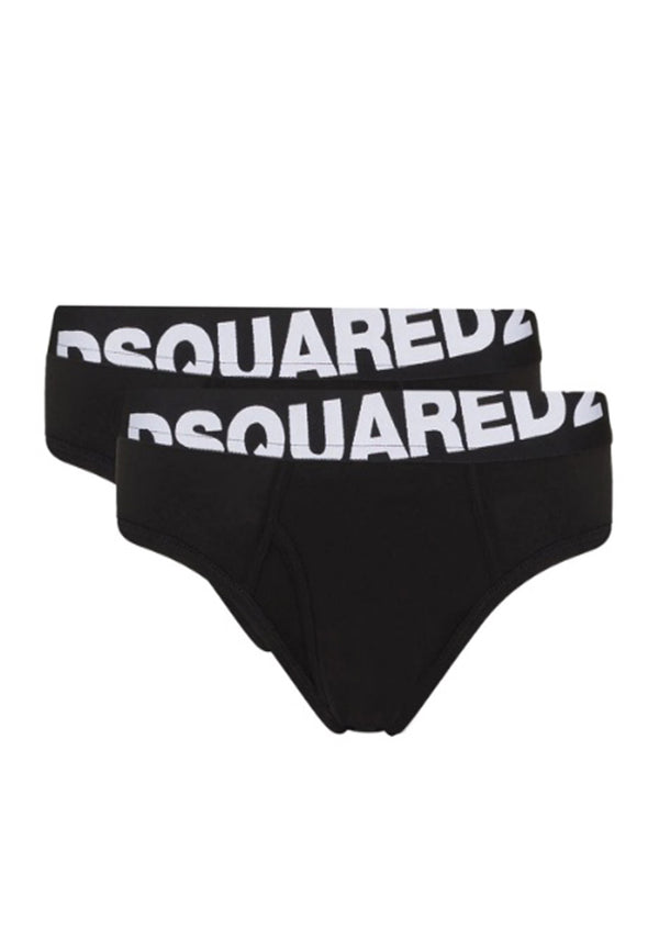 ViaMonte Shop | Dsquared2 Underwear slip nero uomo con elastico logato