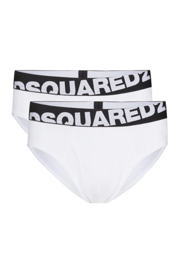 ViaMonte Shop | Dsquared2 Underwear slip bianchi uomo con elastico logato