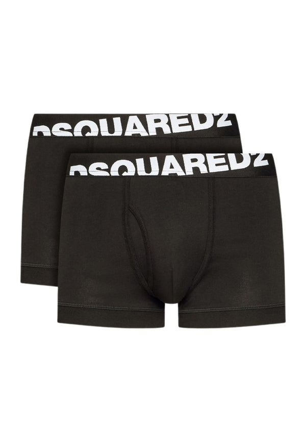 ViaMonte Shop | Dsquared2 Underwear boxer neri uomo con elastico logato
