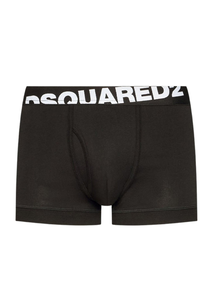 ViaMonte Shop | Dsquared2 Underwear boxer neri uomo con elastico logato