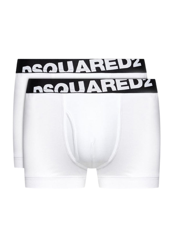 ViaMonte Shop | Dsquared2 Underwear boxer bianchi uomo con elastico logato