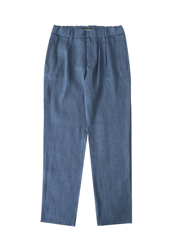 ViaMonte Shop | Emporio Armani pantalone blu bambino in misto lino
