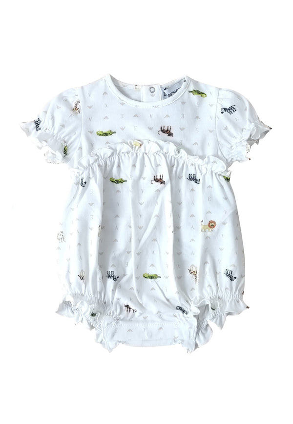 ViaMonte Shop | Emporio Armani pagliaccetto panna neonata in cotone
