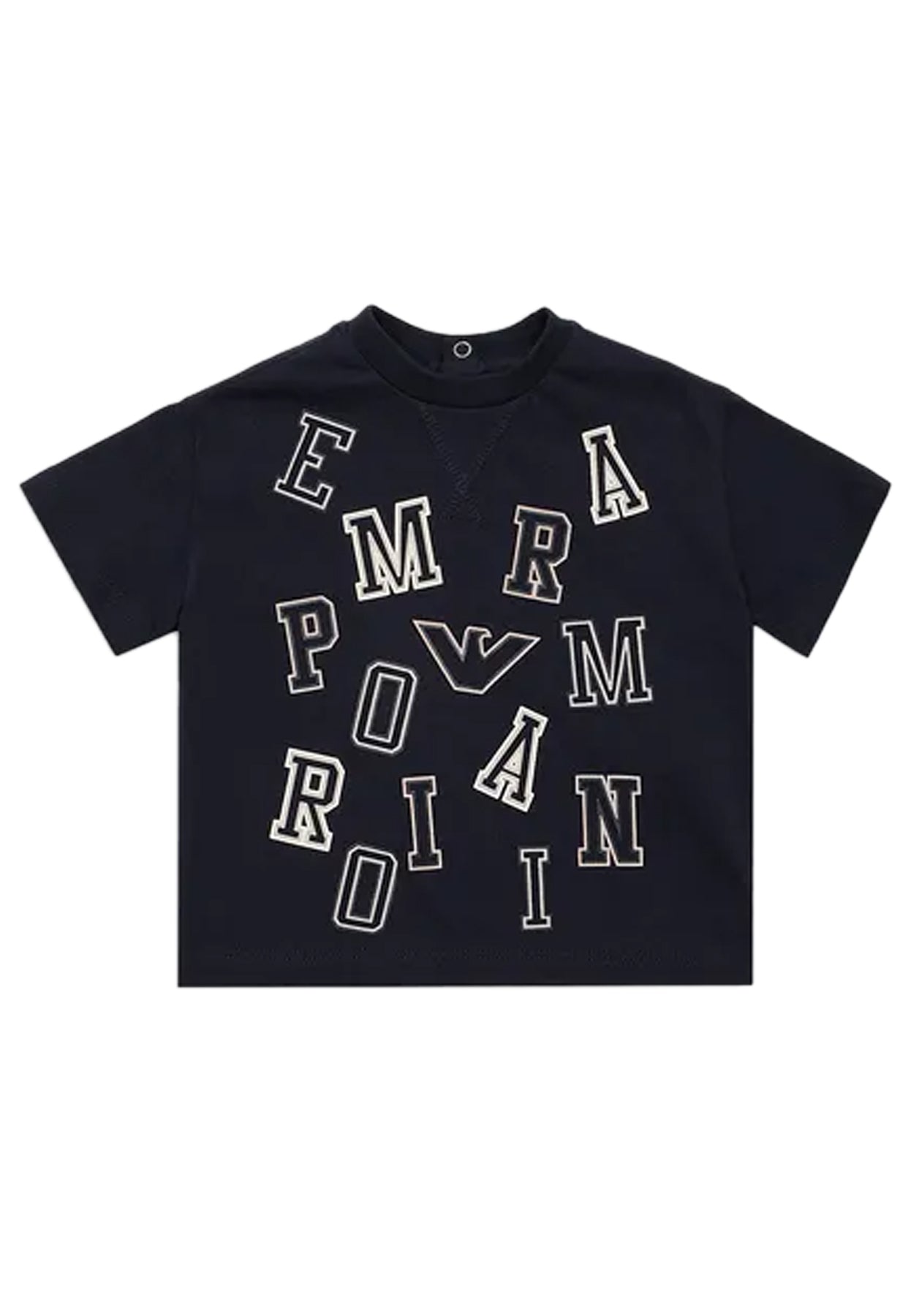 ViaMonte Shop | Emporio Armani t-shirt blu navy neonato in cotone