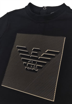 ViaMonte Shop | Emporio Armani t-shirt blu navy neonato in cotone