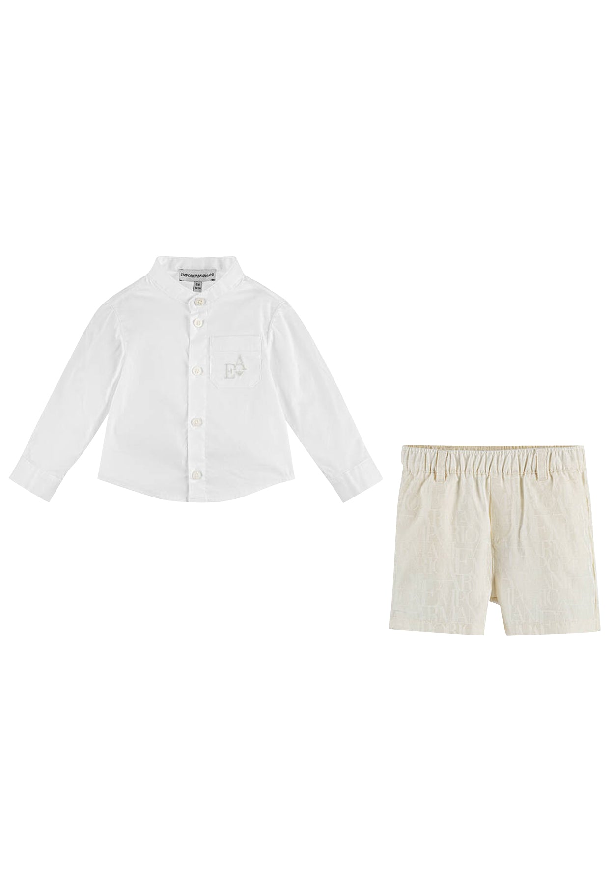 ViaMonte Shop | Emporio Armani completo bianco/avorio neonato in cotone